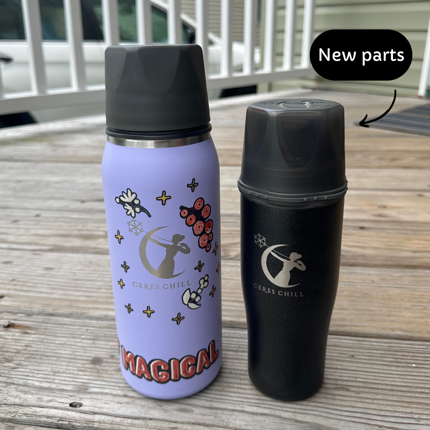 Replacement breast pump bottle and cap (cap, cup and connector)