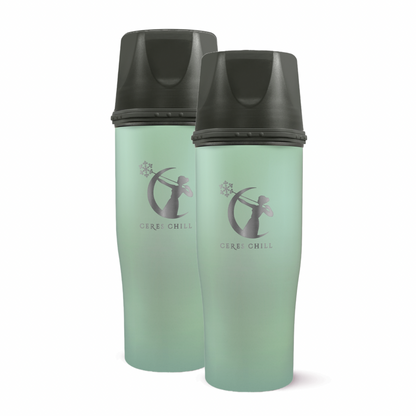 Demigoddess Duo, breast milk storage containers and breast milk storage cooler in zen green