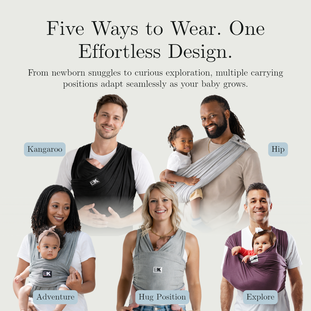 Baby K'tan Baby Carrier | Breastfeeding-Friendly | Heather Grey