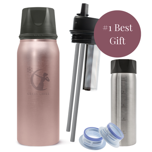 Set of three insulated bottles with various designs and a '#1 Best Gift' label.