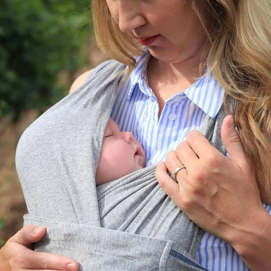 Baby K'tan Baby Carrier | Breastfeeding-Friendly | Heather Grey