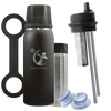 Black Ceres Chill Best Gift Breast Milk Storage Cooler with straw, tea infuser, and bottle caps accessories.