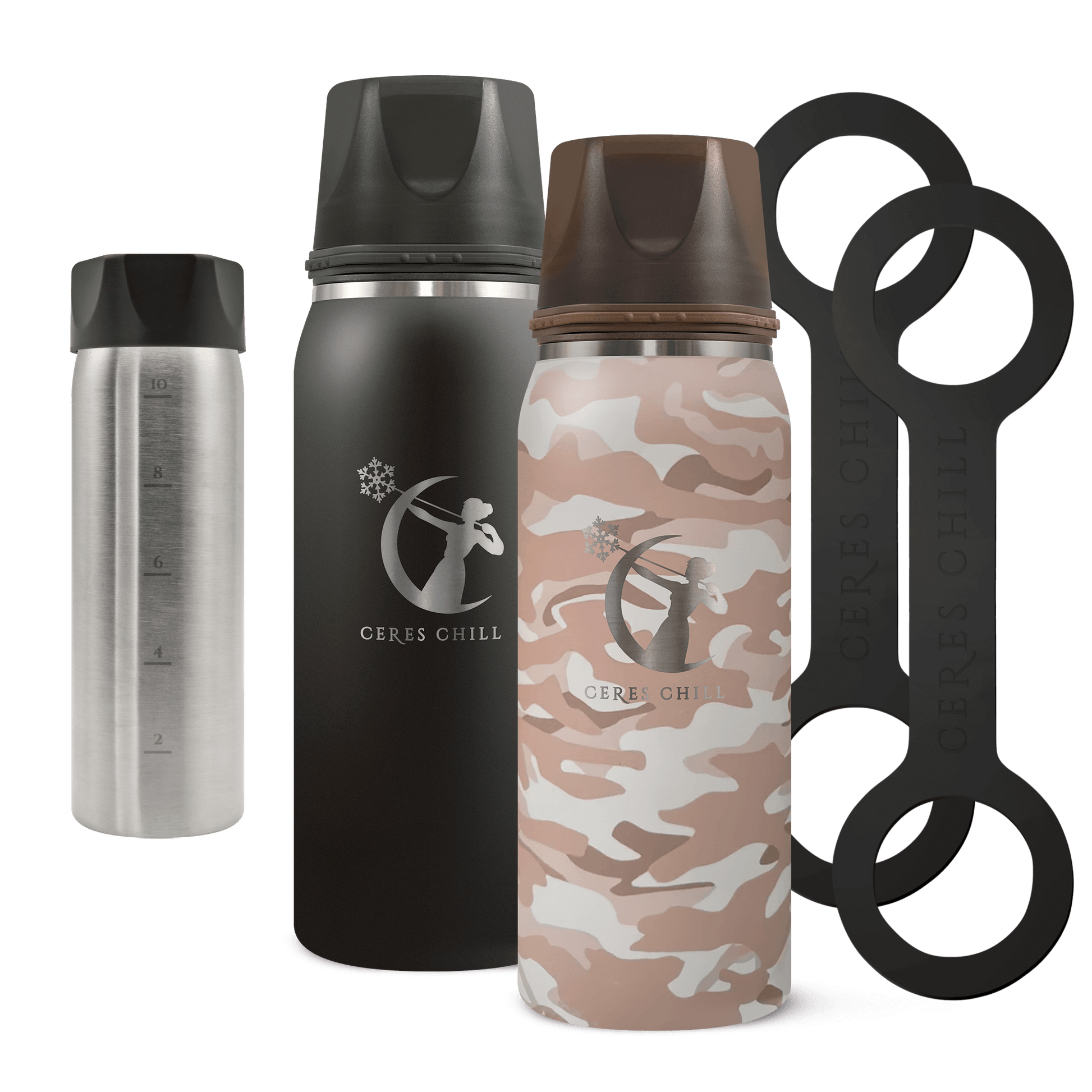 Ceres chill breast milk chiller, bottle cooler and warmer duo in black & camo