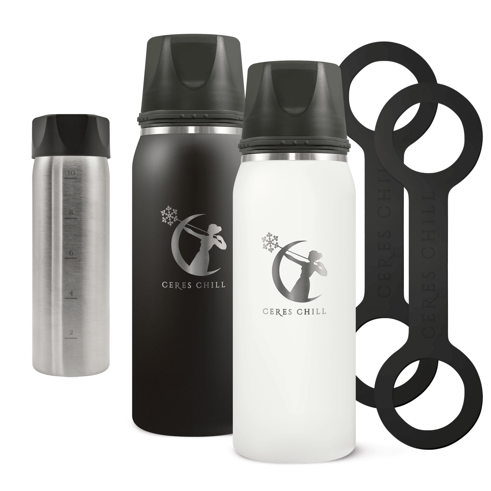 Ceres chill breast milk chiller, bottle cooler and warmer duo in black and white