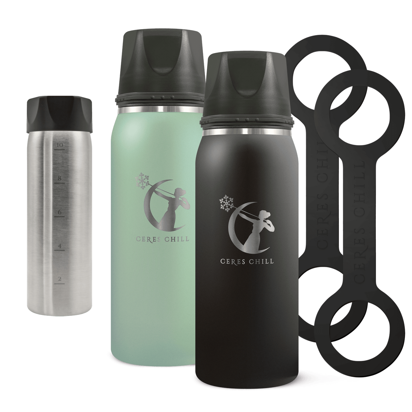 Ceres Chill breast milk chiller, bottle cooler and warmer duo in green and black