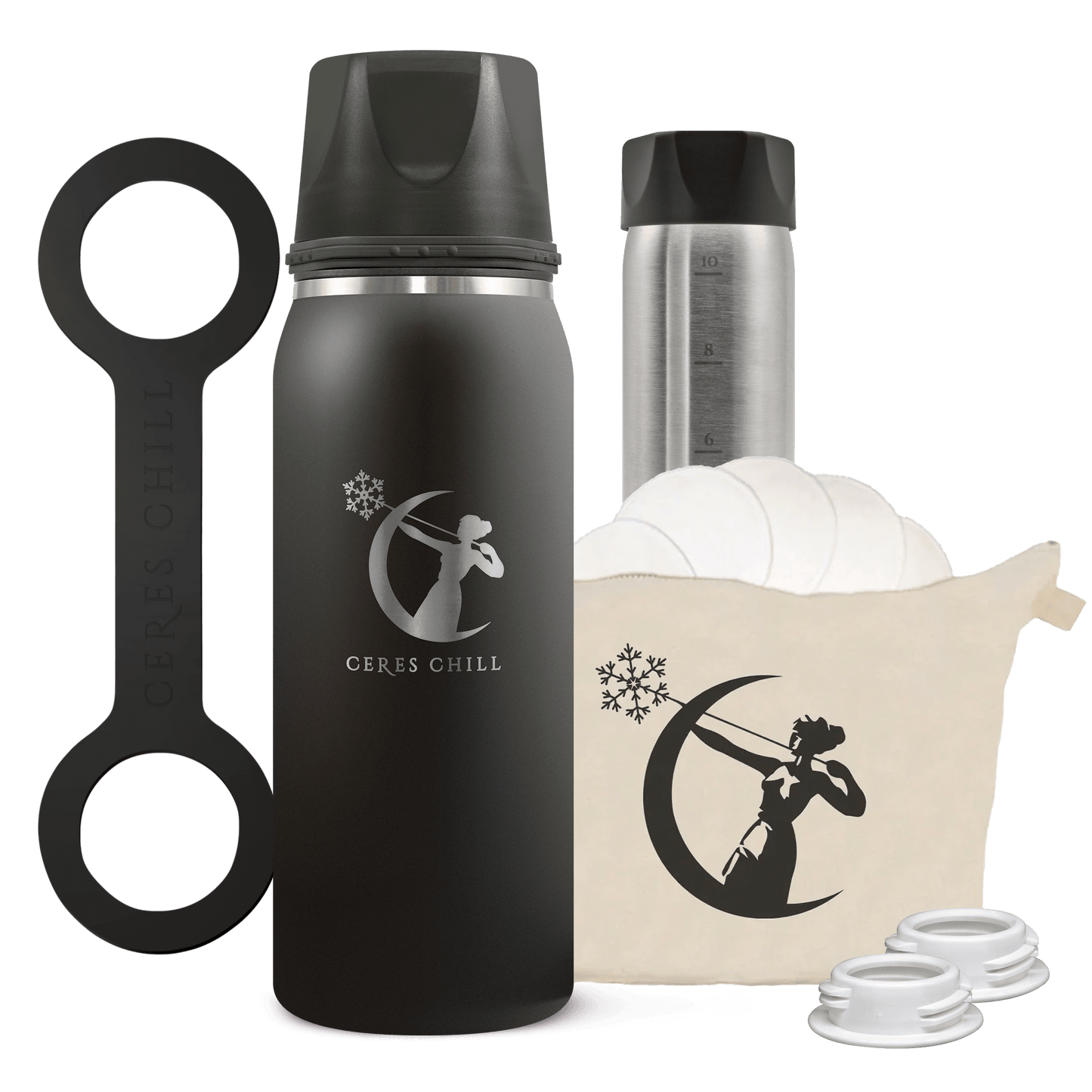 breast milk cooler and breastmilk storage containers in black