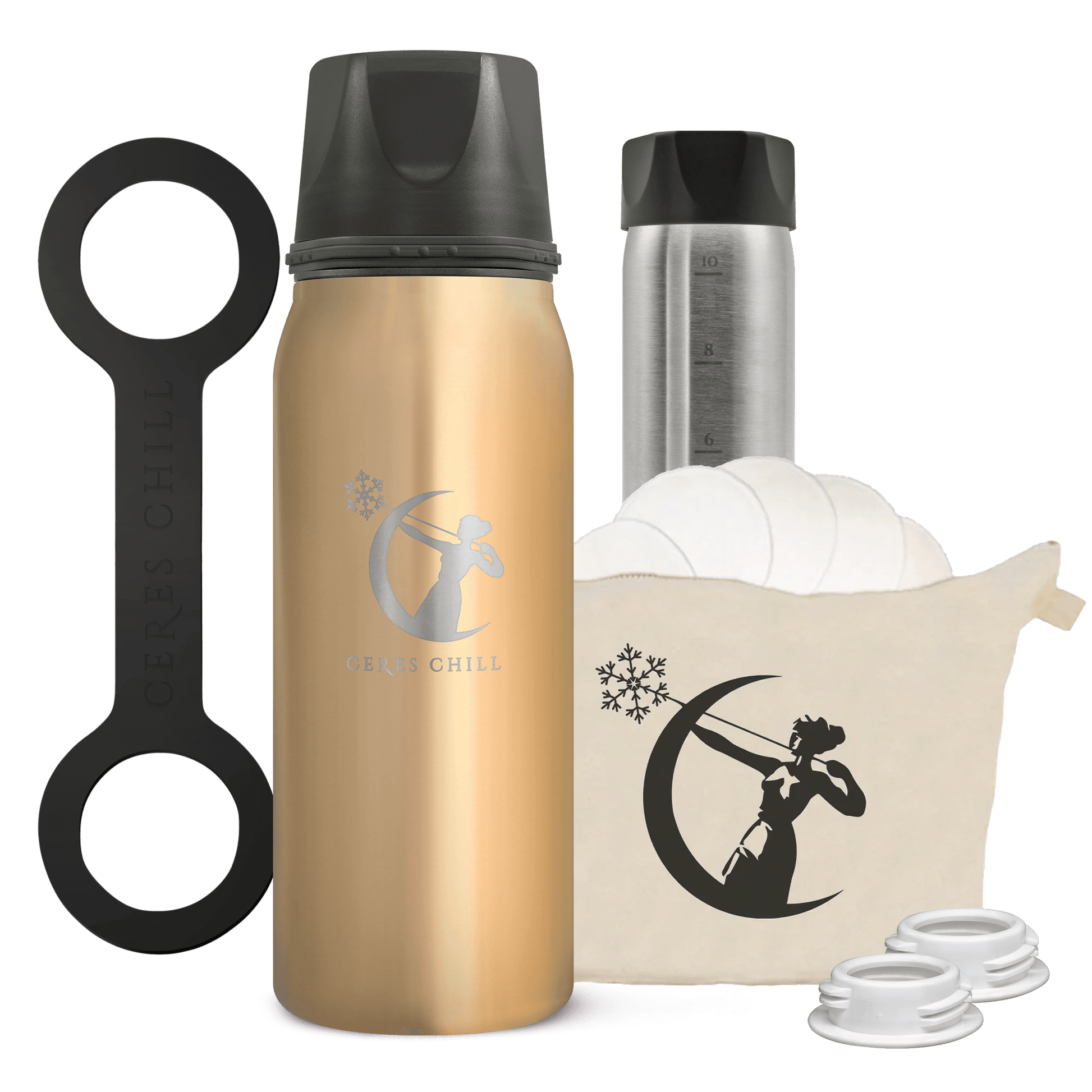 breast milk cooler and breastmilk storage containers in Gold