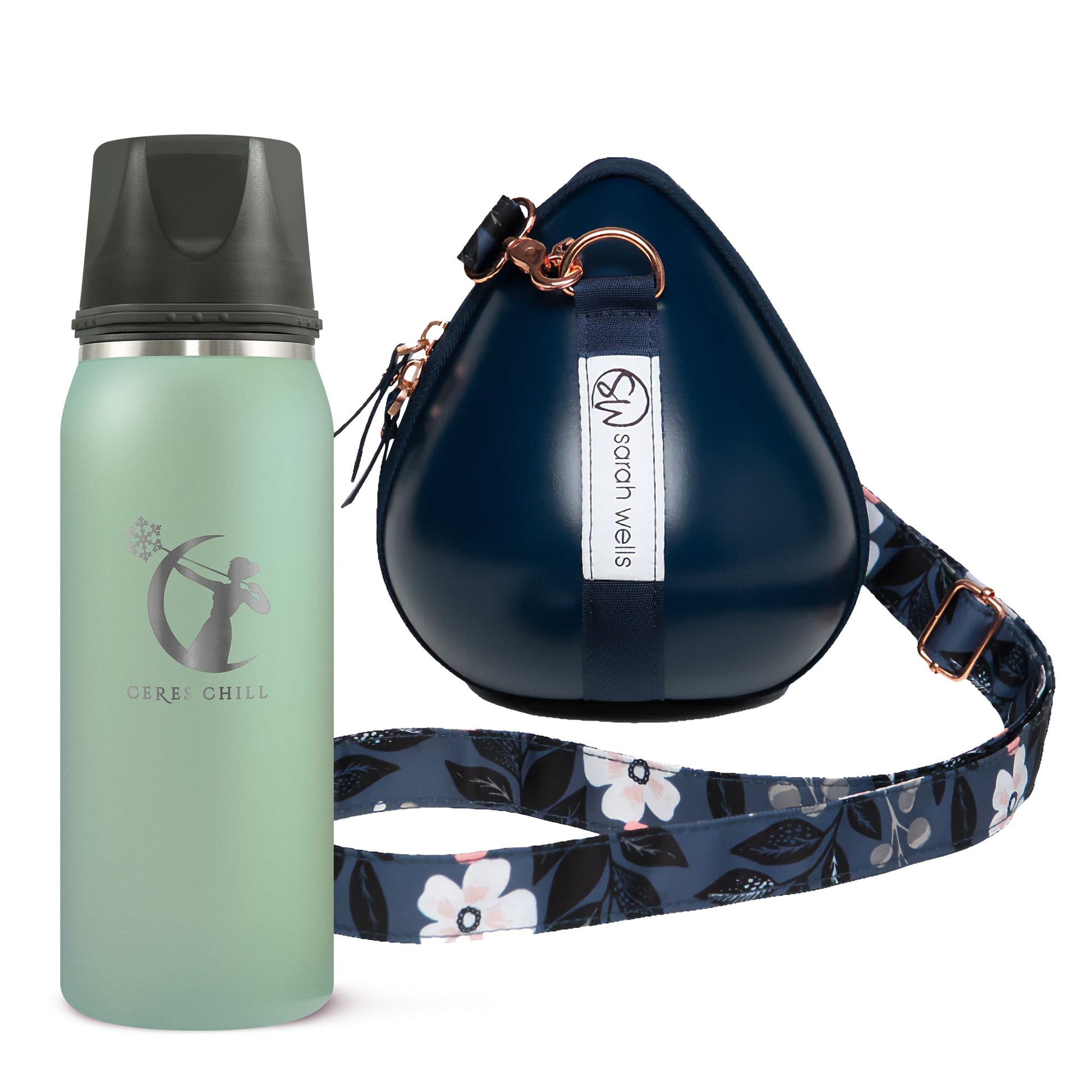 Breast milk storage bag for flying with breast milk in Navy and Zen Green