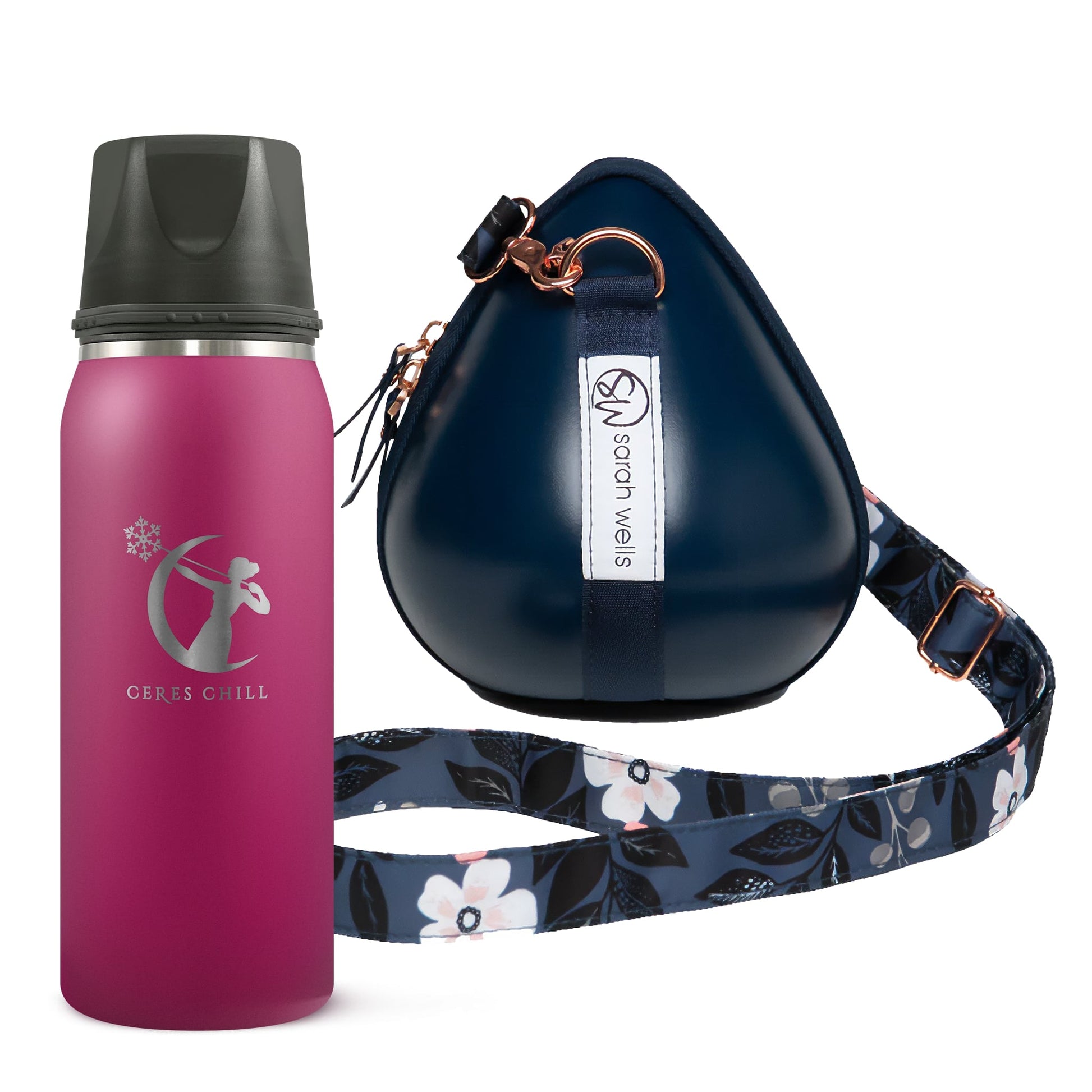 Breastmilk storage bag for flying with breast milk in Navy and Plum