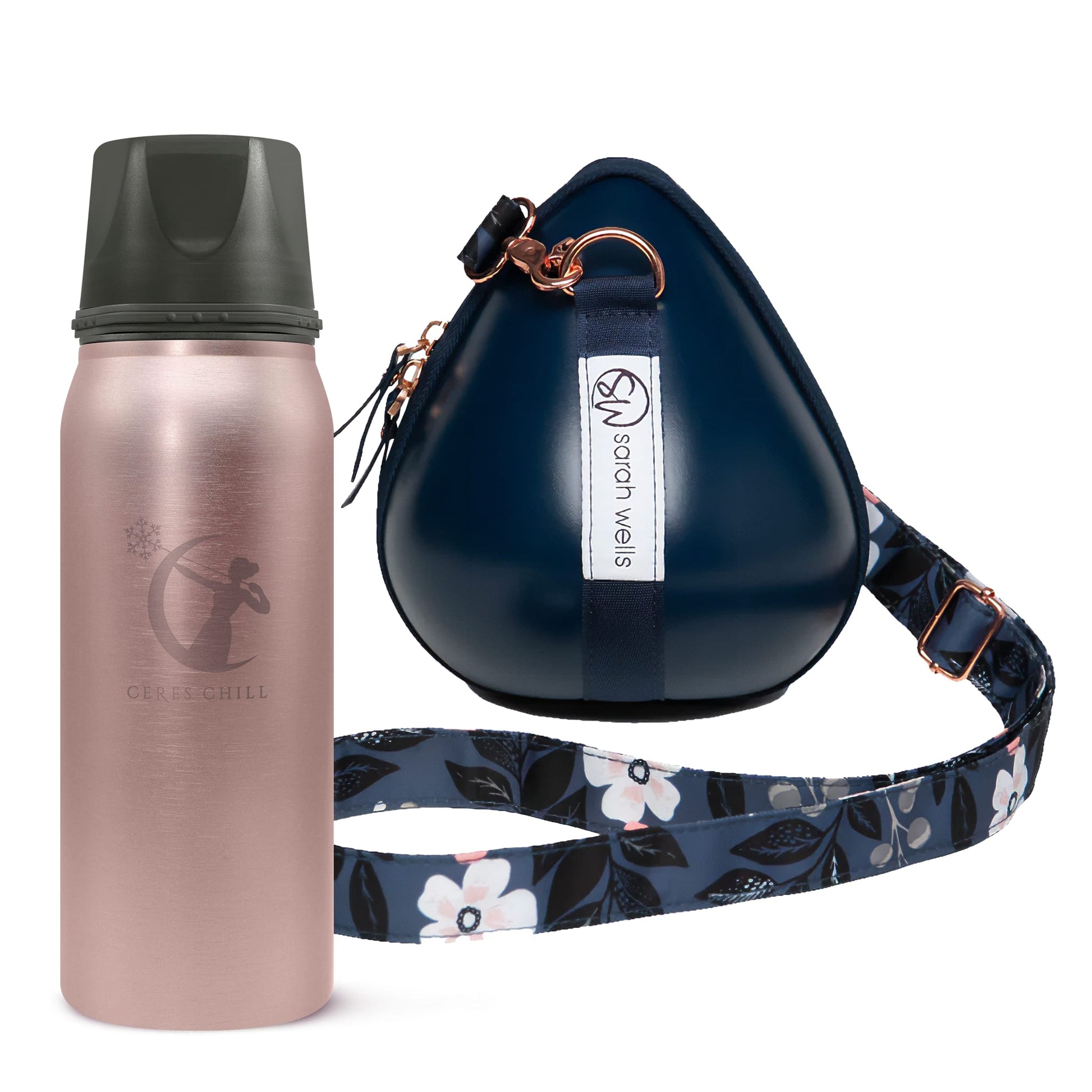 Breastmilk storage bag for flying with breastmilk in Navy and Rose
