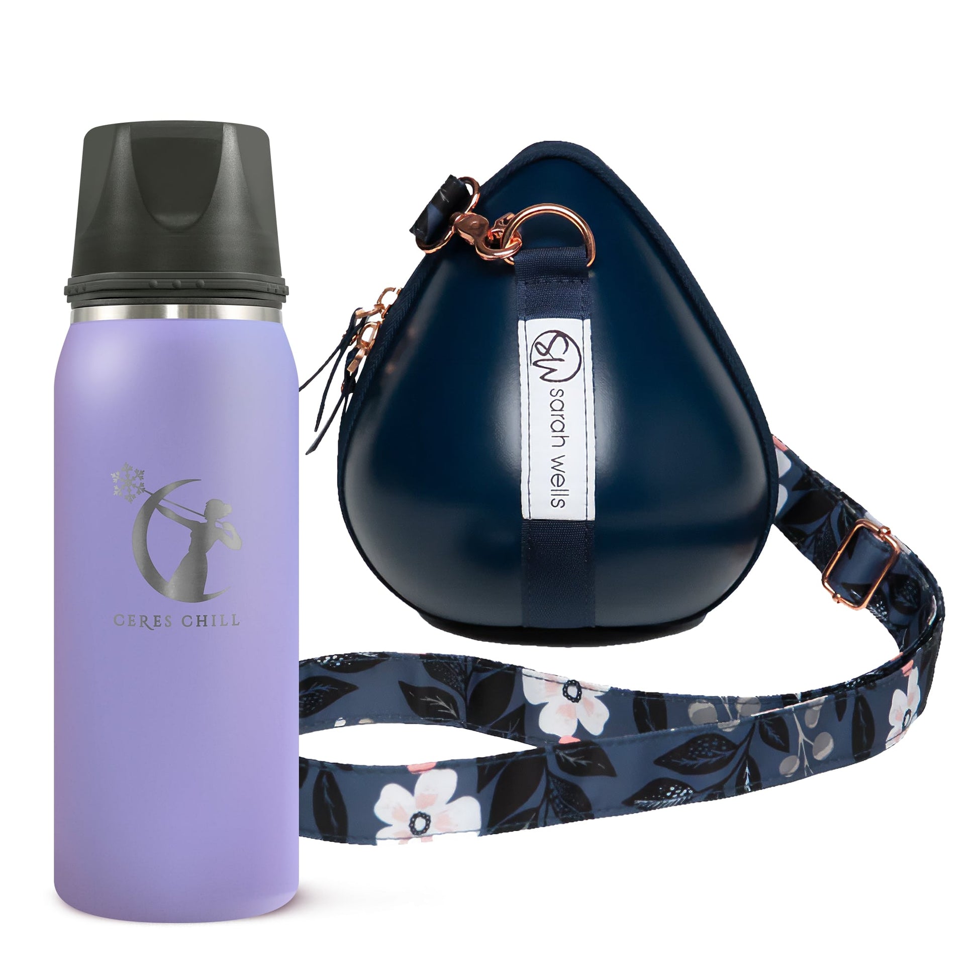 Breast milk storage bag for flying with breastmilk in Navy and Violet