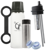 White Ceres Chill Best Gift Breast Milk Storage Cooler with straw, tea infuser, and bottle caps accessories.