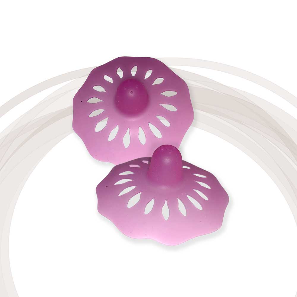 Ceres Chill Shield Maiden nipple shields for nursing, in pink. 